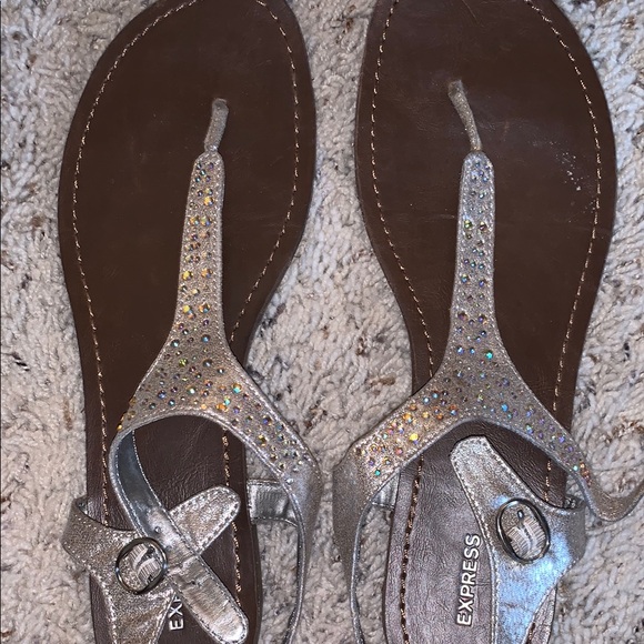 Silver Rhinestone Sandals - Picture 3 of 3